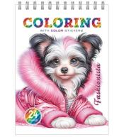 Kolorowanka 148x210 z naklejkami 12 stron Pieski