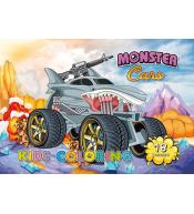 Kolorowanka A4 18 obrazków Monster cars