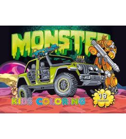 Kolorowanka A4 18 obrazków Potworne samochody