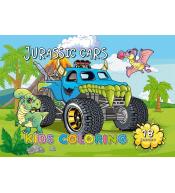 Kolorowanka A4 18 obrazków Park Jurajski samochody