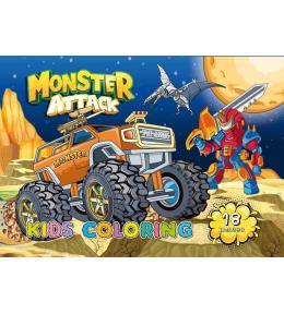 Kolorowanka A4 18 obrazków Atak potworów