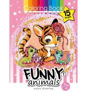Kolorowanka A4 15 obrazków Zabawne zwierzaki 1