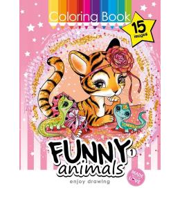Kolorowanka A4 15 obrazków Zabawne zwierzaki 1