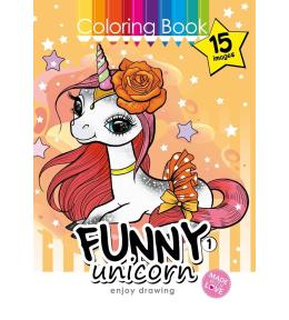 Kolorowanka A4 15 obrazków Zabawne jednorożce 1