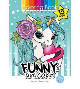 Kolorowanka A4 15 obrazków Zabawne jednorożce 2