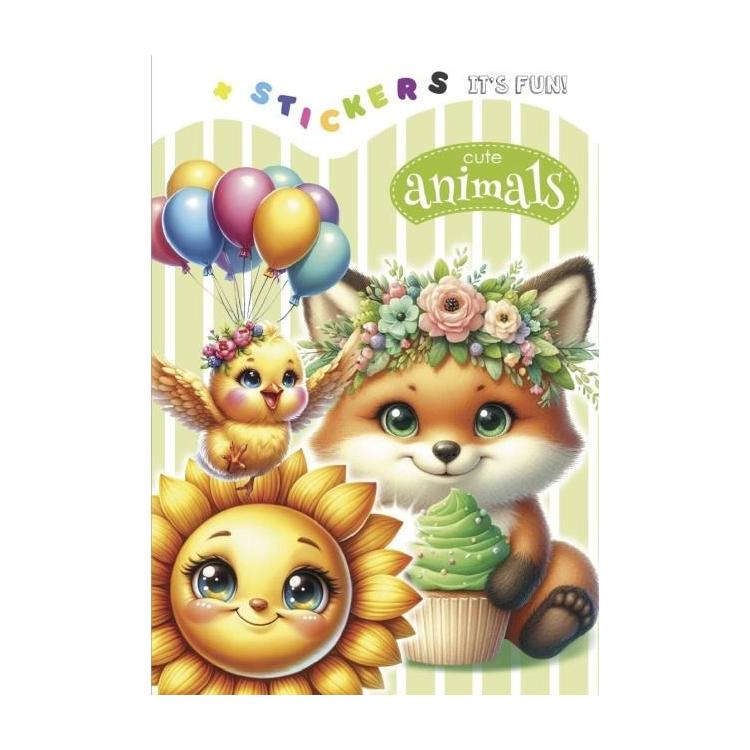 Kolorowanka 135x190 z naklejkami Urocze zwierzaki