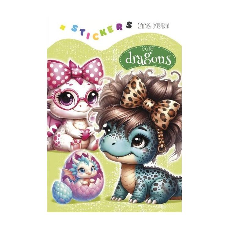 Kolorowanka 135x190 z naklejkami Urocze smoki