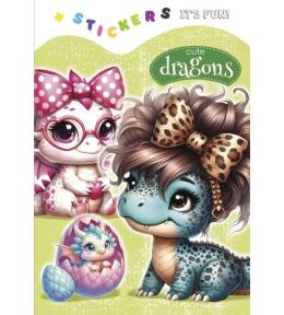 Kolorowanka 135x190 z naklejkami Urocze smoki