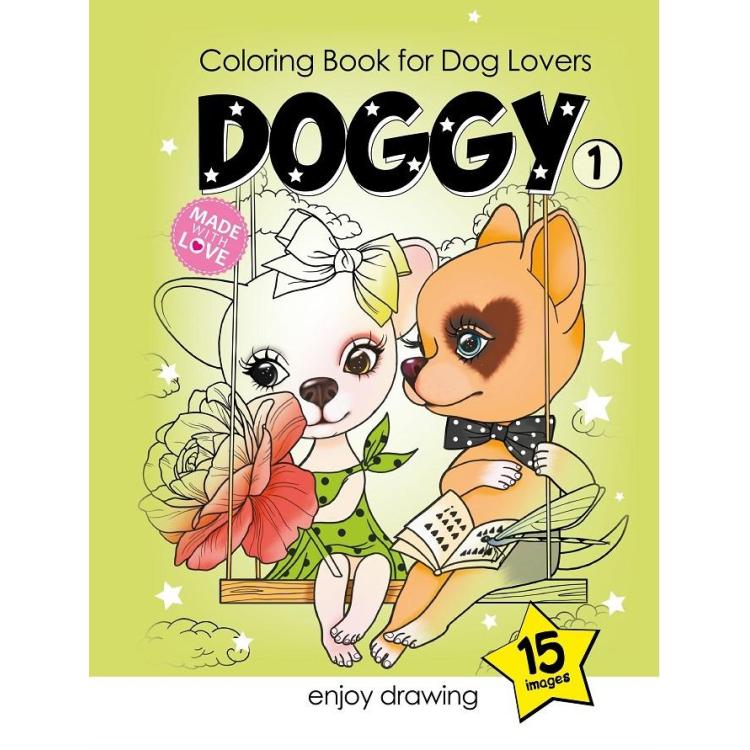 Kolorowanka A4 15 obrazków Pieski 1