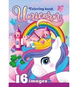 Kolorowanka A4 16 obrazków Jednorożec