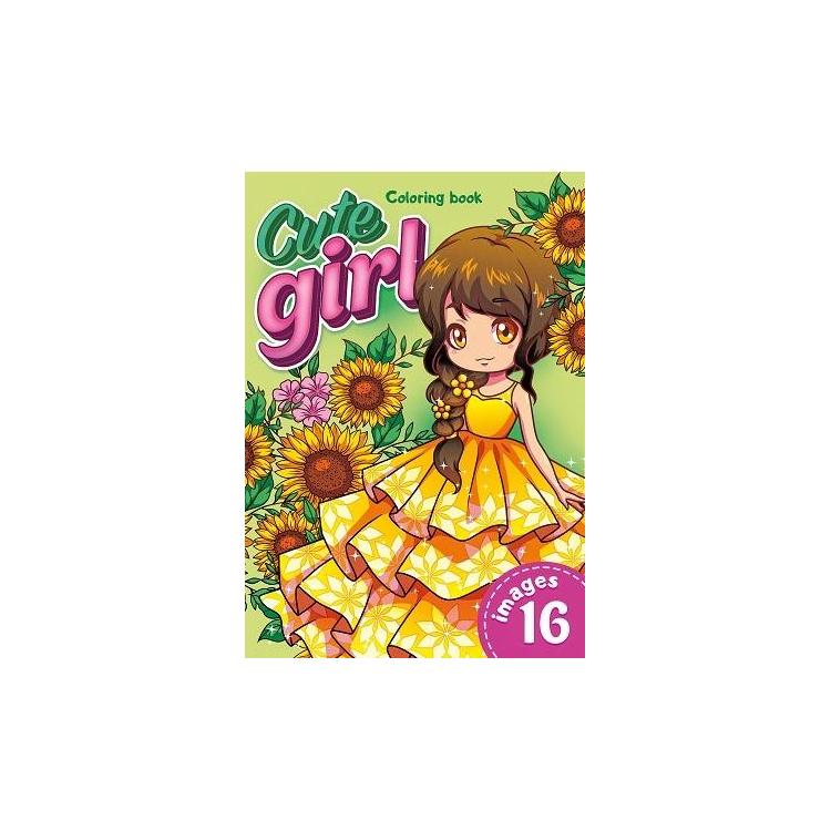 Kolorowanka A4 16 obrazków Urocza dziewczyna