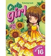 Kolorowanka A4 16 obrazków Urocza dziewczyna