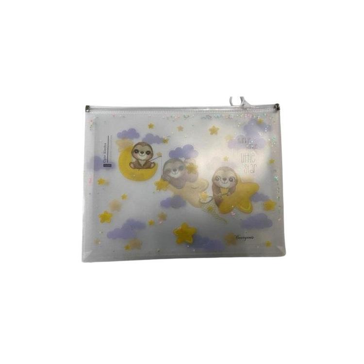 Teczka A4+ z plastikowym suwakiem Leniwiec FRESH