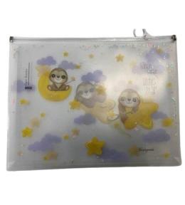 Teczka A4+ z plastikowym suwakiem Leniwiec FRESH