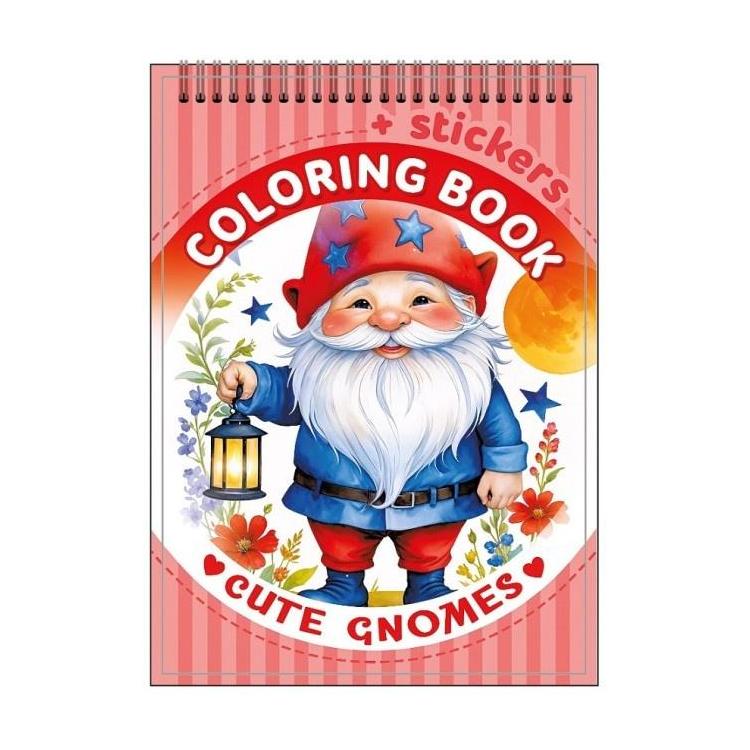 Kolorowanka 105x148 z naklejkami Gnomy