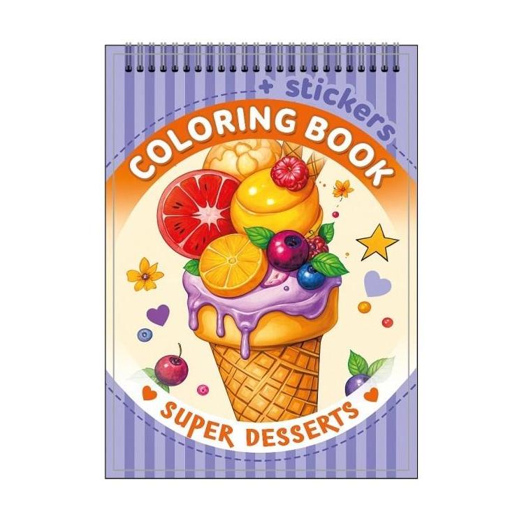 Kolorowanka 105x148 z naklejkami Desery