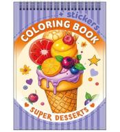 Kolorowanka 105x148 z naklejkami Desery