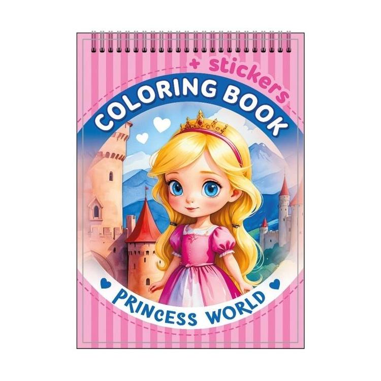 Kolorowanka 105x148 z naklejkami Świat księżniczek
