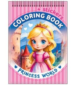 Kolorowanka 105x148 z naklejkami Świat księżniczek