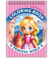 Kolorowanka 105x148 z naklejkami Świat księżniczek