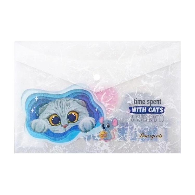 Teczka A4+ plastikowa z klipsem Kotek FRESH