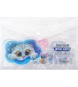 Teczka A4+ plastikowa z klipsem Kotek FRESH