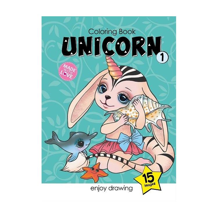Kolorowanka A5 15 obrazków Jednorożce 1