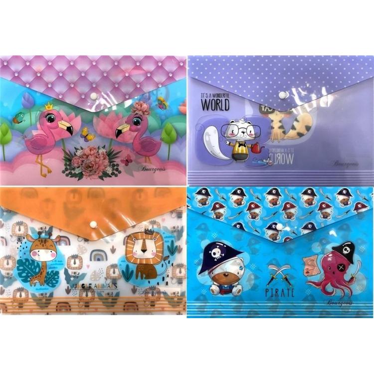 Teczka A4+ plastikowa z klipsem mix FRESH