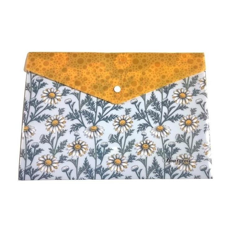 Teczka A4+ plastikowa z klipsem Stokrotki