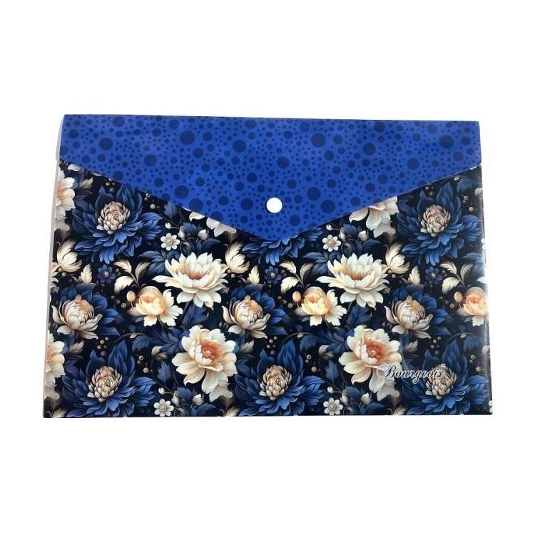 Teczka A4+ plastikowa z klipsem Kwiaty