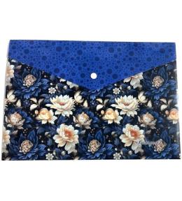 Teczka A4+ plastikowa z klipsem Kwiaty