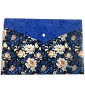 Teczka A4+ plastikowa z klipsem Kwiaty