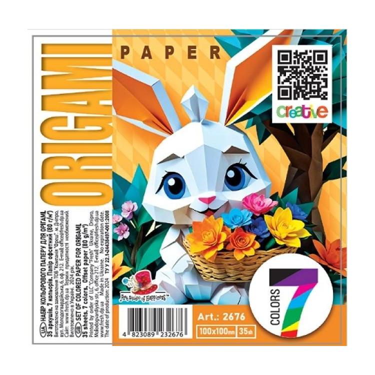 Papier do origami 100x100 35 arkuszy 80g/m2 Królik