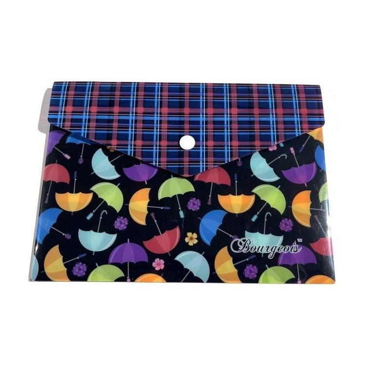 Teczka A5+ plastikowa z klipsem Parasolki
