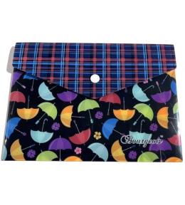 Teczka A5+ plastikowa z klipsem Parasolki