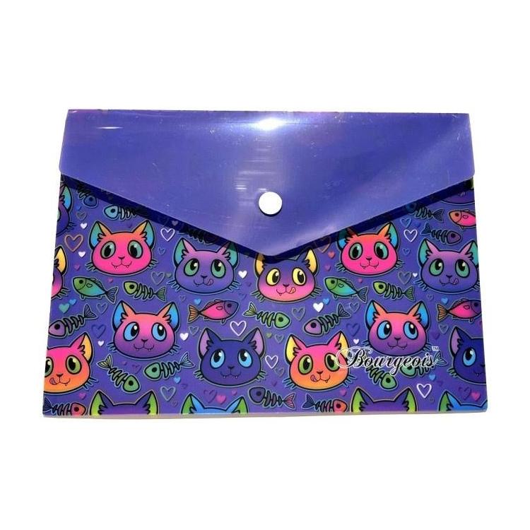 Teczka A5+ plastikowa z klipsem Kotki