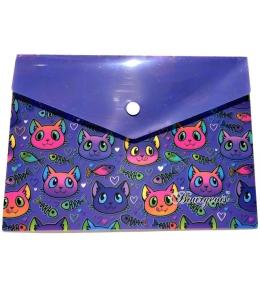 Teczka A5+ plastikowa z klipsem Kotki