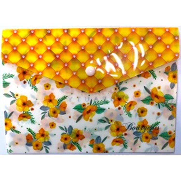 Teczka A5+ plastikowa z klipsem Kwiaty FRESH