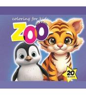 Kolorowanka 140x140 Zoo niebieska 20 obrazków
