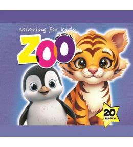 Kolorowanka 140x140 Zoo niebieska 20 obrazków