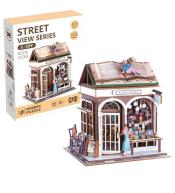 Uliczny zakątek drewniane puzzle 3D księgarnia