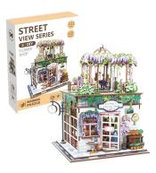 Uliczny zakątek drewniane puzzle 3D kwiaciarnia
