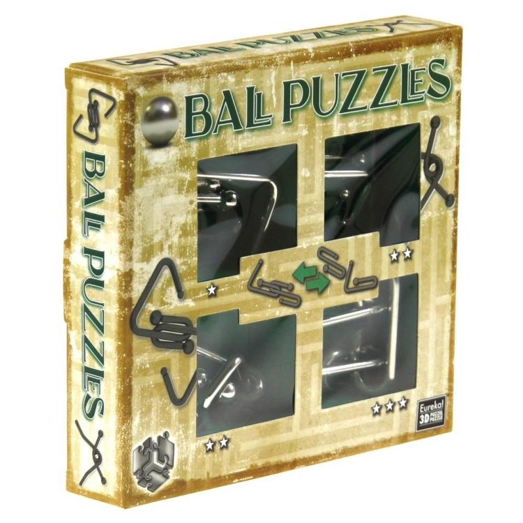 Łamigłówki metalowe 4szt Ball Puzzles zielony G3