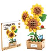 DIY drewniane kwiatki 3D słoneczniki