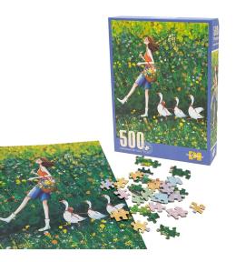 Puzzle dziewczyna z gąskami 500 elementów