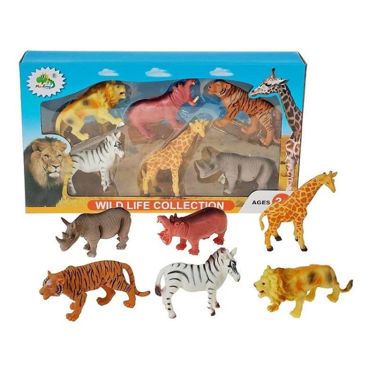Zestaw 6 dzikich zwierząt12cm