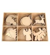 Zestaw zawieszek świątecznych drewniane 30szt