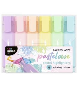Zakreślacze pastelowe 6 kolorów KIDEA