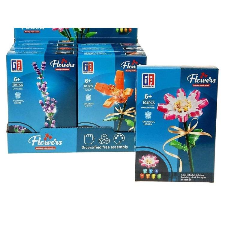 Klocki kwiaty ze światłem MIX