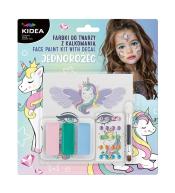 Farbki do twarzy z kalkomanią Unicorn KIDEA